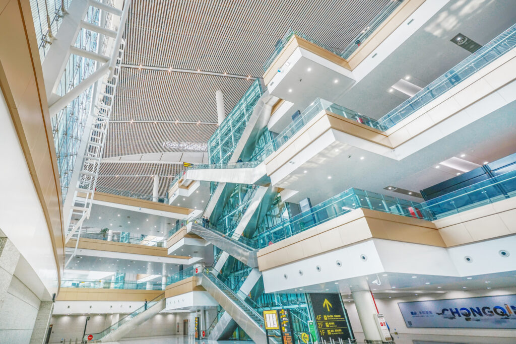 Self-service robotics deployment in airport transit hub
