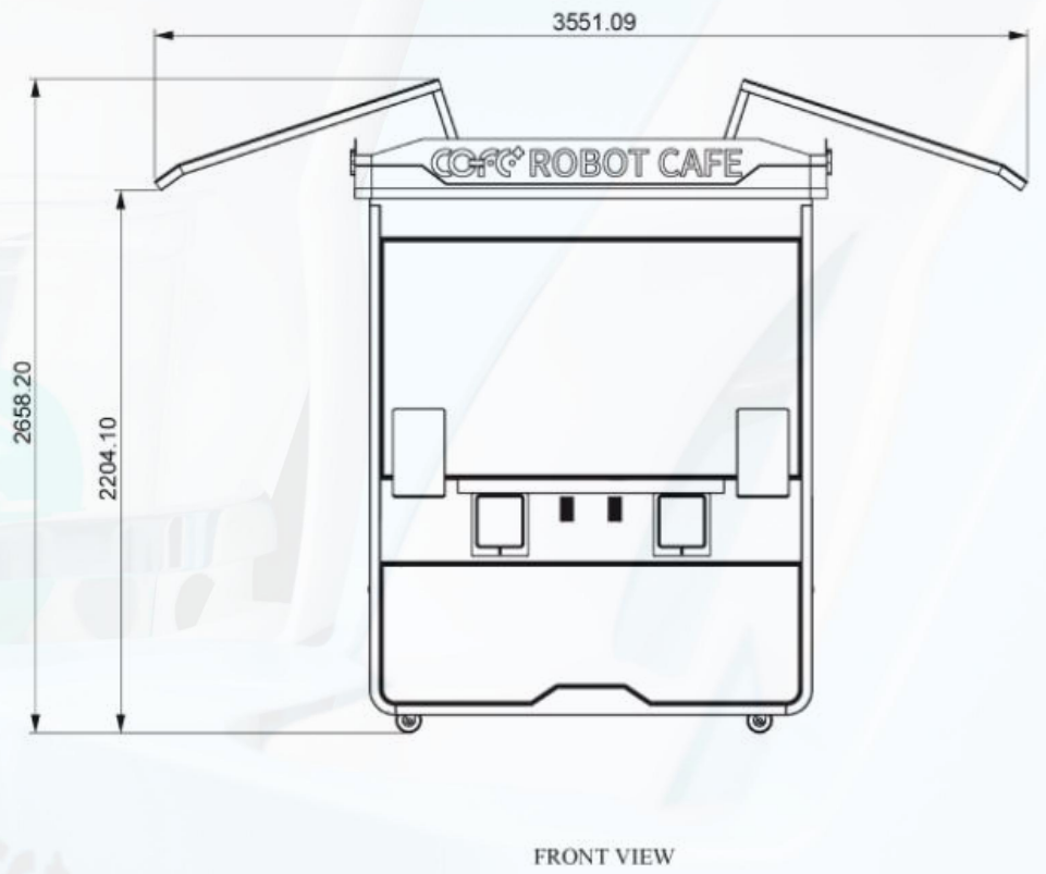 robot cafe front view